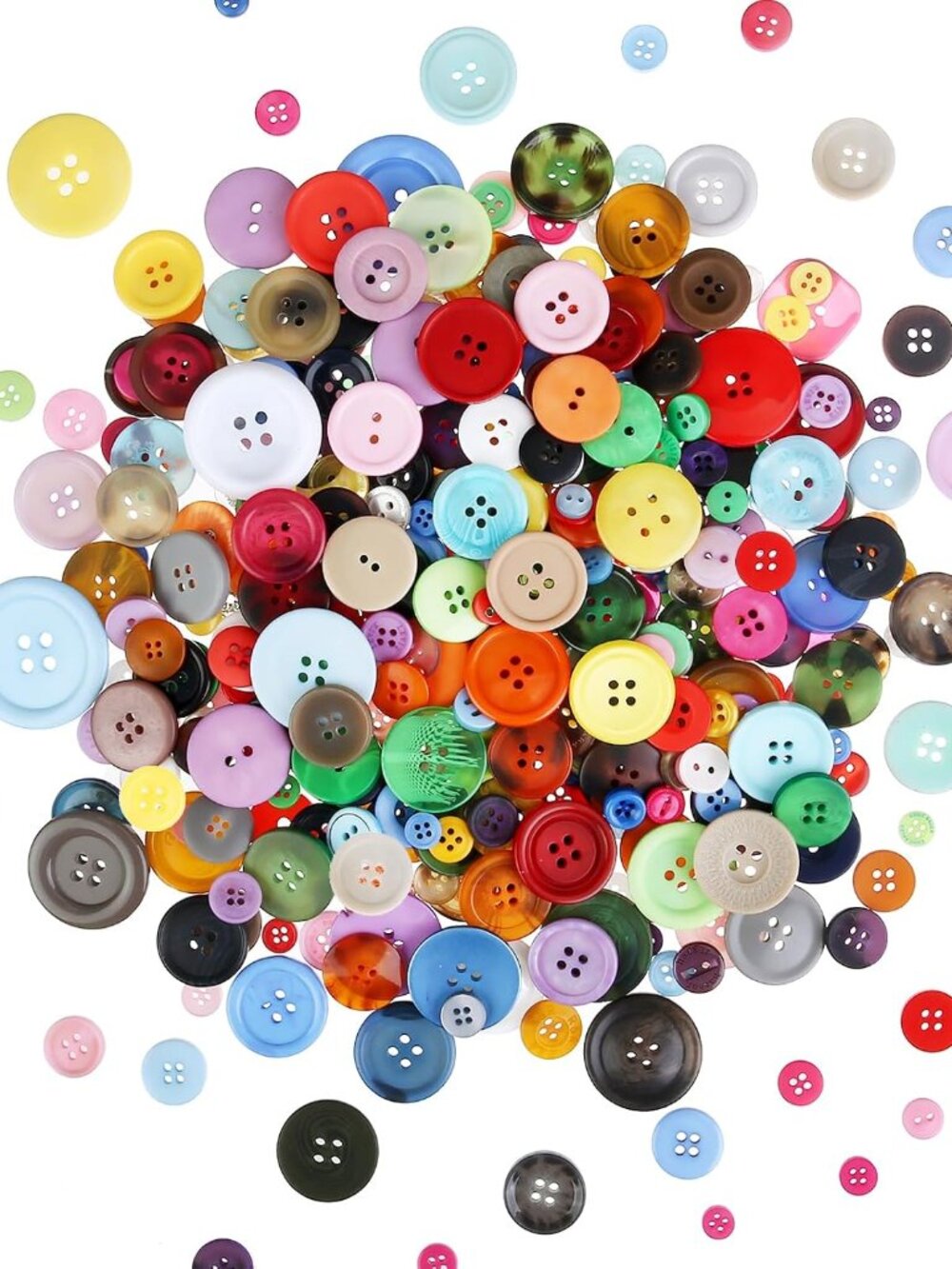 250pcs Round Resin Buttons for Crafts DIY Sewing Ornaments